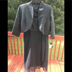 LE BOS WOMEN’S NAVY BLUE DRESS AND BOLERO